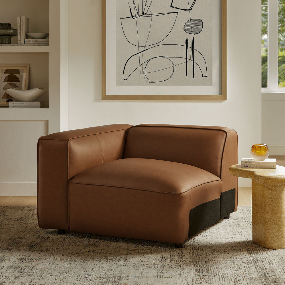 Modway Auren Upholstered Vegan Leather Modular Left Armchair by Modway-EEI-7124