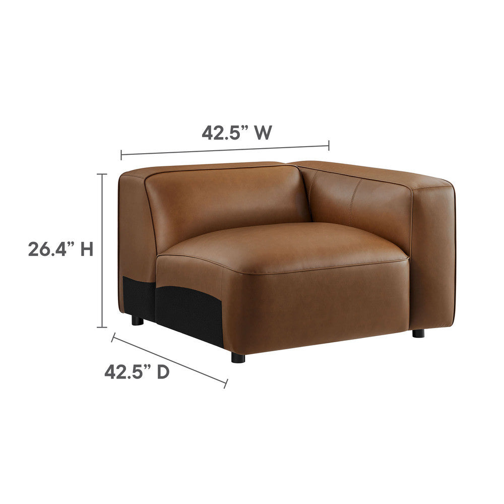 Modway Auren Upholstered Vegan Leather Modular Right Armchair by Modway-EEI-7122
