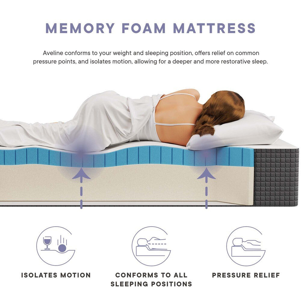 MOD-6598-WHI Aveline 12" Memory Foam Twin Mattress by Modway