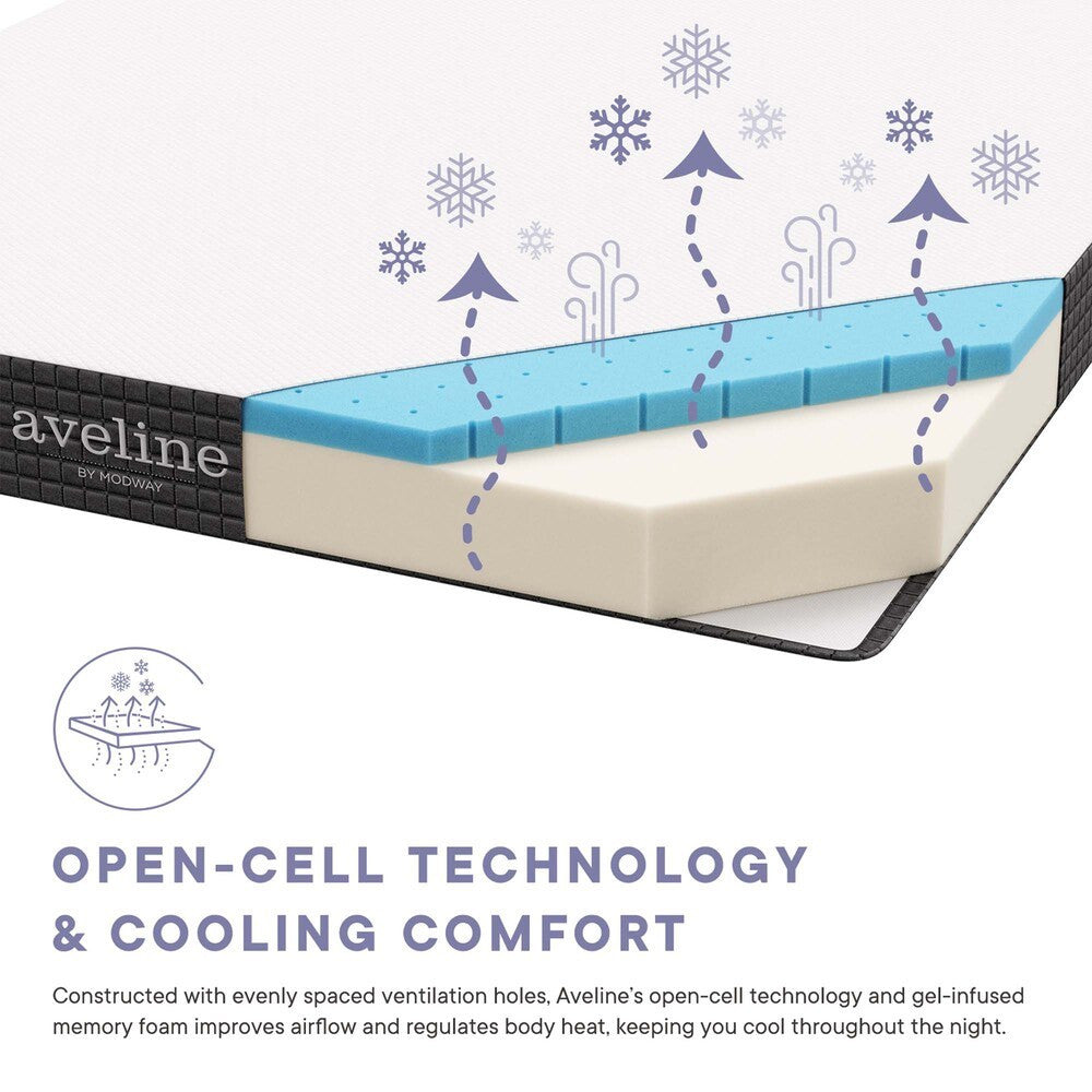 MOD-6137-WHI Aveline 6" Narrow Twin Mattress by Modway