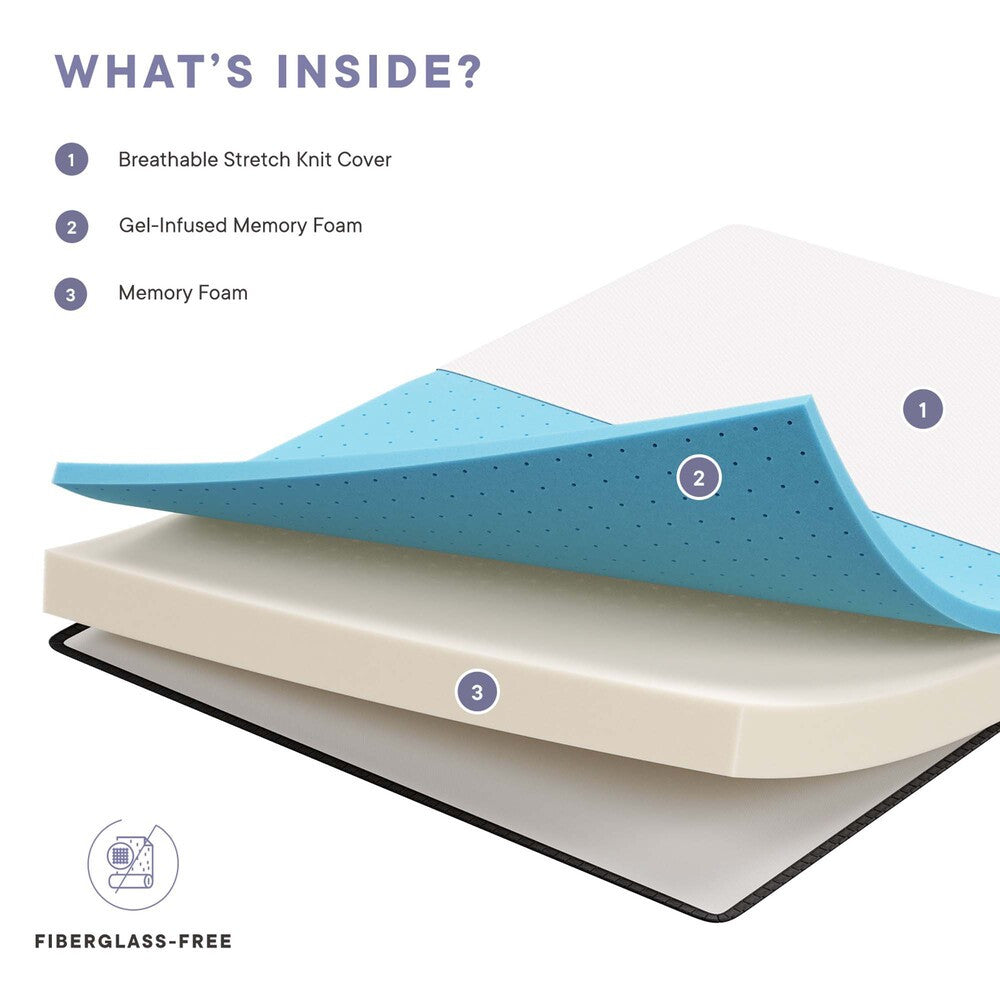 MOD-5346-WHI Aveline 6" Queen Mattress by Modway