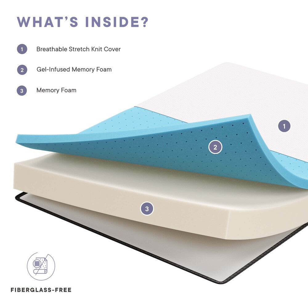 MOD-5339-WHI Aveline 8" Twin Mattress by Modway