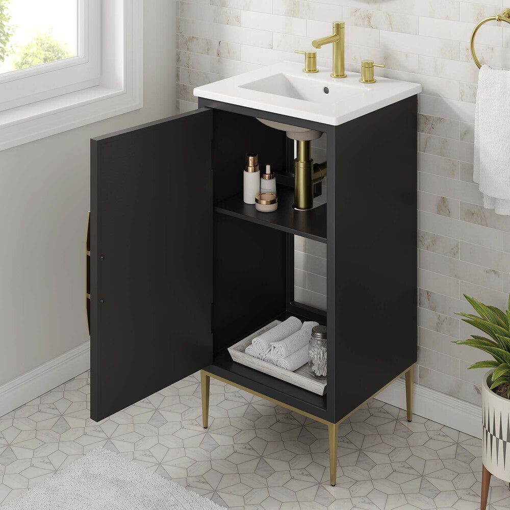EEI-6285-WHI-BLK Awaken 18" Bathroom Vanity by Modway