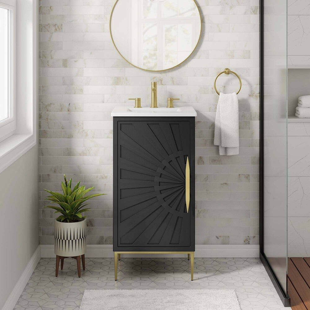 EEI-6285-WHI-BLK Awaken 18" Bathroom Vanity by Modway
