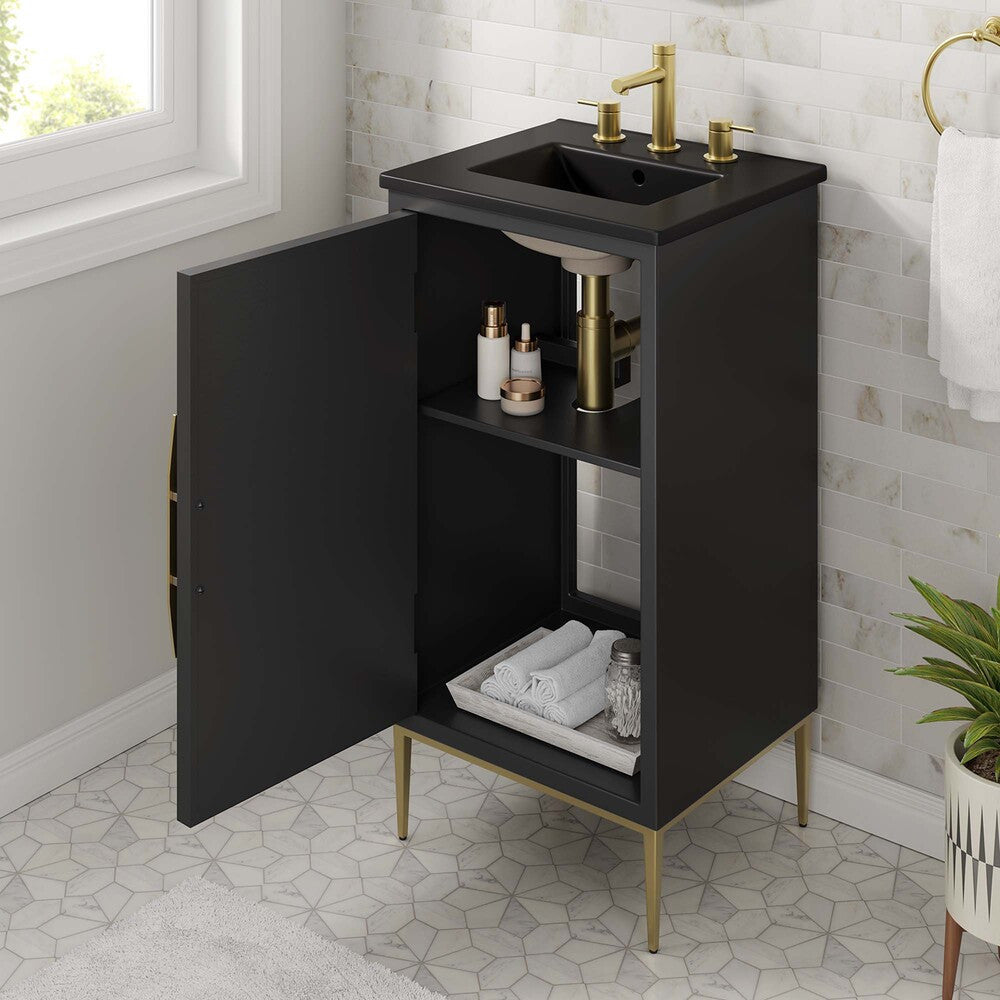 EEI-6287-BLK-BLK Awaken 18" Bathroom Vanity by Modway