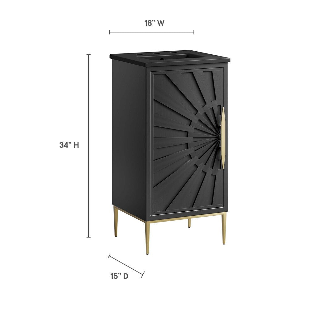 EEI-6287-BLK-BLK Awaken 18" Bathroom Vanity by Modway