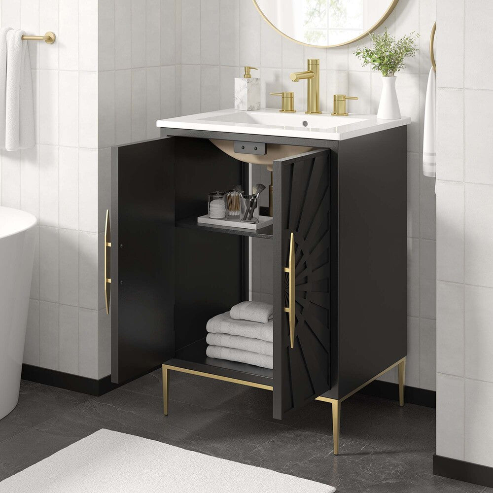 EEI-6289-WHI-BLK Awaken 24" Bathroom Vanity by Modway