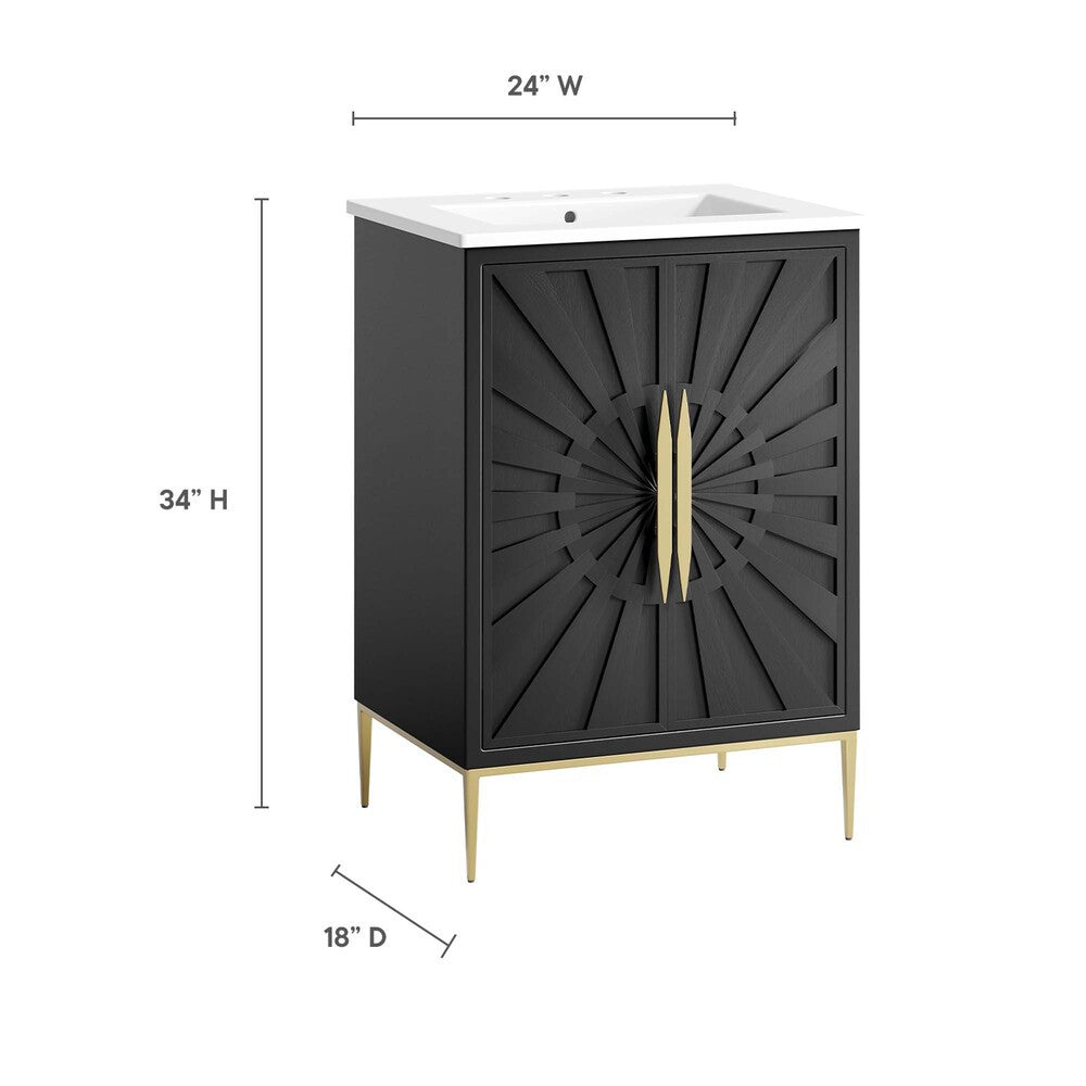 EEI-6289-WHI-BLK Awaken 24" Bathroom Vanity by Modway