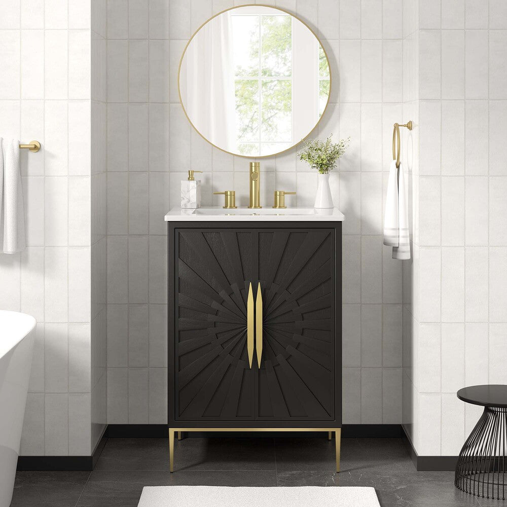 EEI-6289-WHI-BLK Awaken 24" Bathroom Vanity by Modway