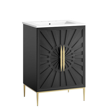 Modway EEI-6289-WHI-BLK Awaken 24" Bathroom Vanity White Black