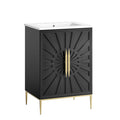 Modway EEI-6289-WHI-BLK Awaken 24" Bathroom Vanity White Black