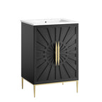 Modway EEI-6289-WHI-BLK Awaken 24" Bathroom Vanity White Black