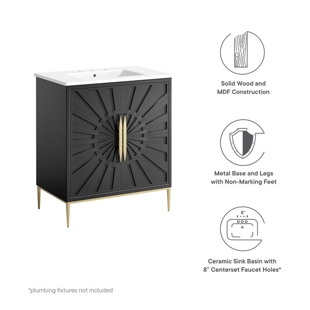 EEI-6293-WHI-BLK Awaken 30" Bathroom Vanity by Modway