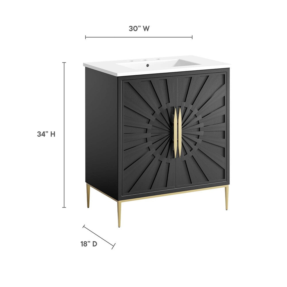 EEI-6293-WHI-BLK Awaken 30" Bathroom Vanity by Modway