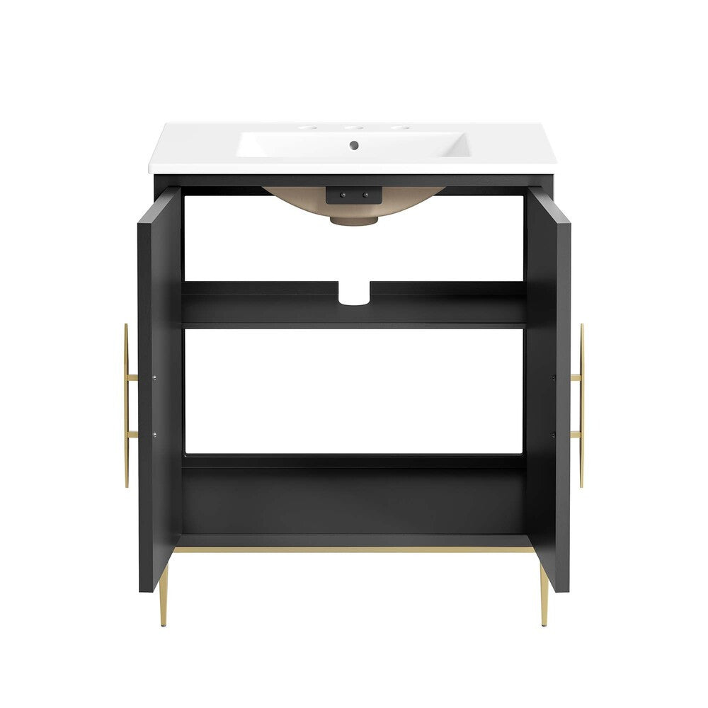 EEI-6293-WHI-BLK Awaken 30" Bathroom Vanity by Modway