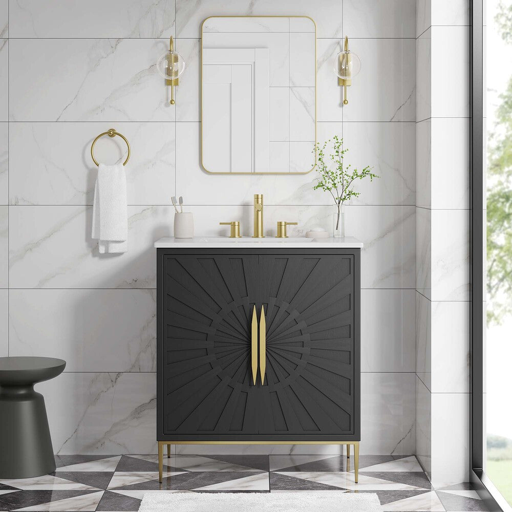 EEI-6293-WHI-BLK Awaken 30" Bathroom Vanity by Modway