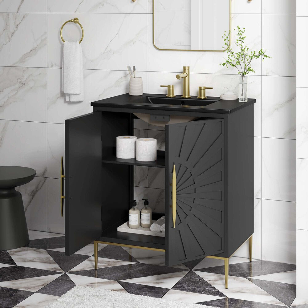 EEI-6295-BLK-BLK Awaken 30" Bathroom Vanity by Modway