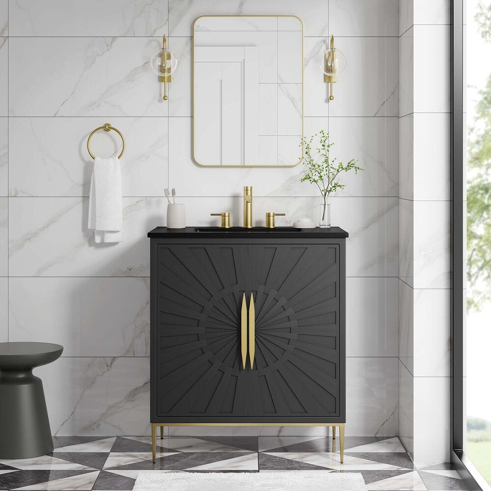 EEI-6295-BLK-BLK Awaken 30" Bathroom Vanity by Modway