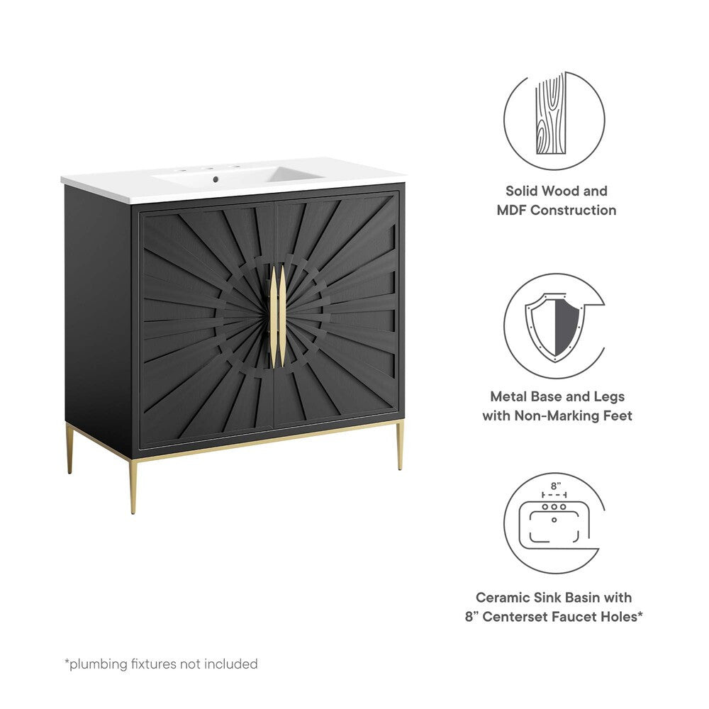 EEI-6297-WHI-BLK Awaken 36" Bathroom Vanity by Modway
