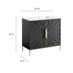 EEI-6297-WHI-BLK Awaken 36" Bathroom Vanity by Modway