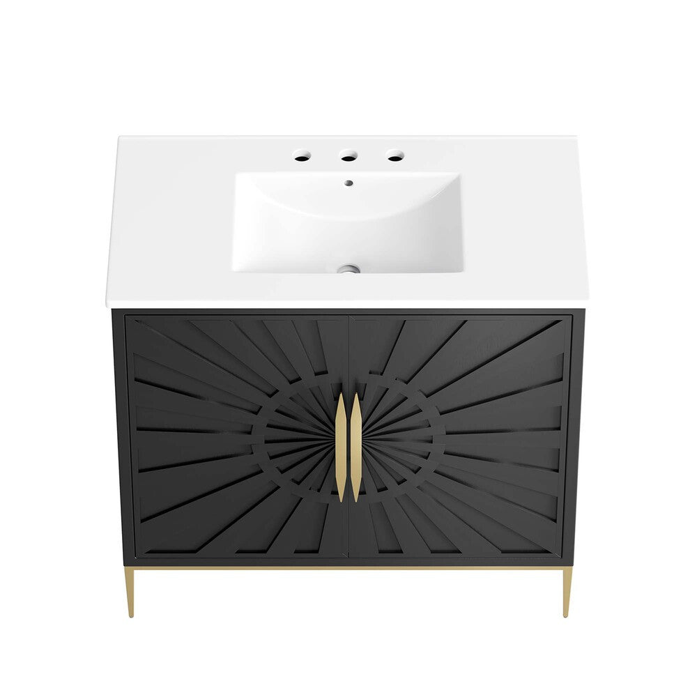 EEI-6297-WHI-BLK Awaken 36" Bathroom Vanity by Modway