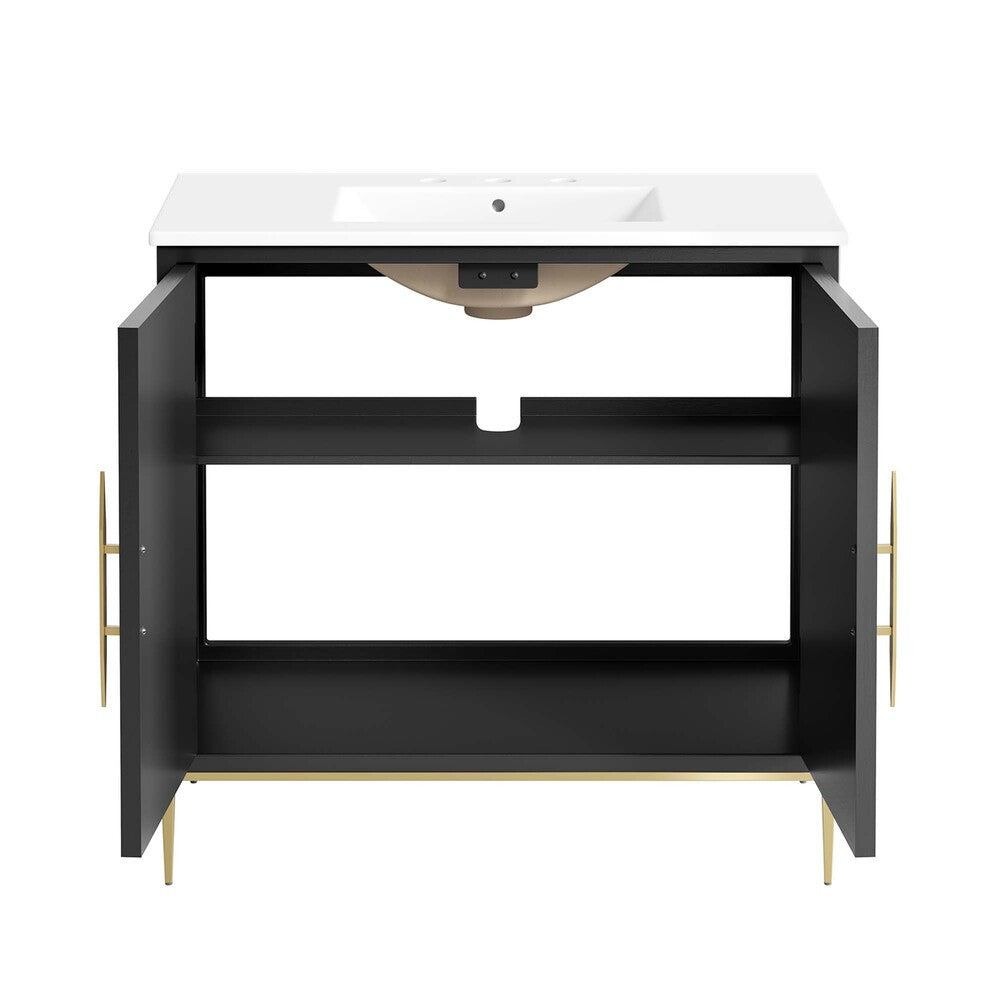 EEI-6297-WHI-BLK Awaken 36" Bathroom Vanity by Modway