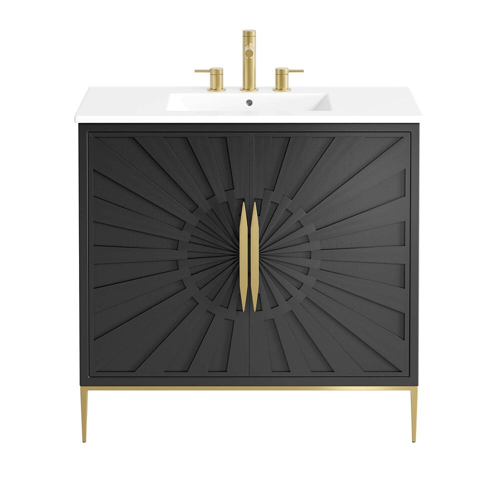 EEI-6297-WHI-BLK Awaken 36" Bathroom Vanity by Modway