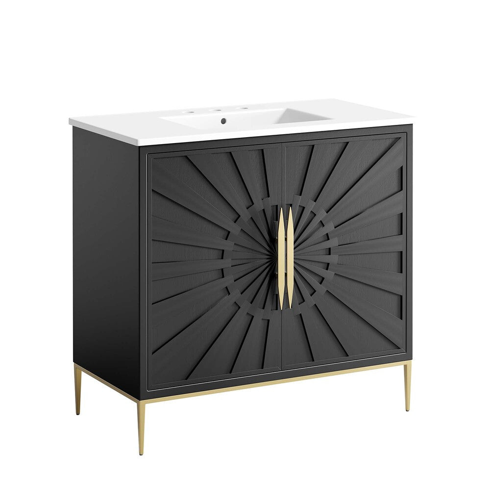EEI-6297-WHI-BLK Awaken 36" Bathroom Vanity by Modway