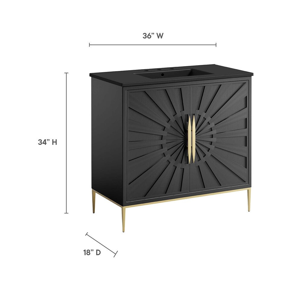 EEI-6299-BLK-BLK Awaken 36" Bathroom Vanity by Modway