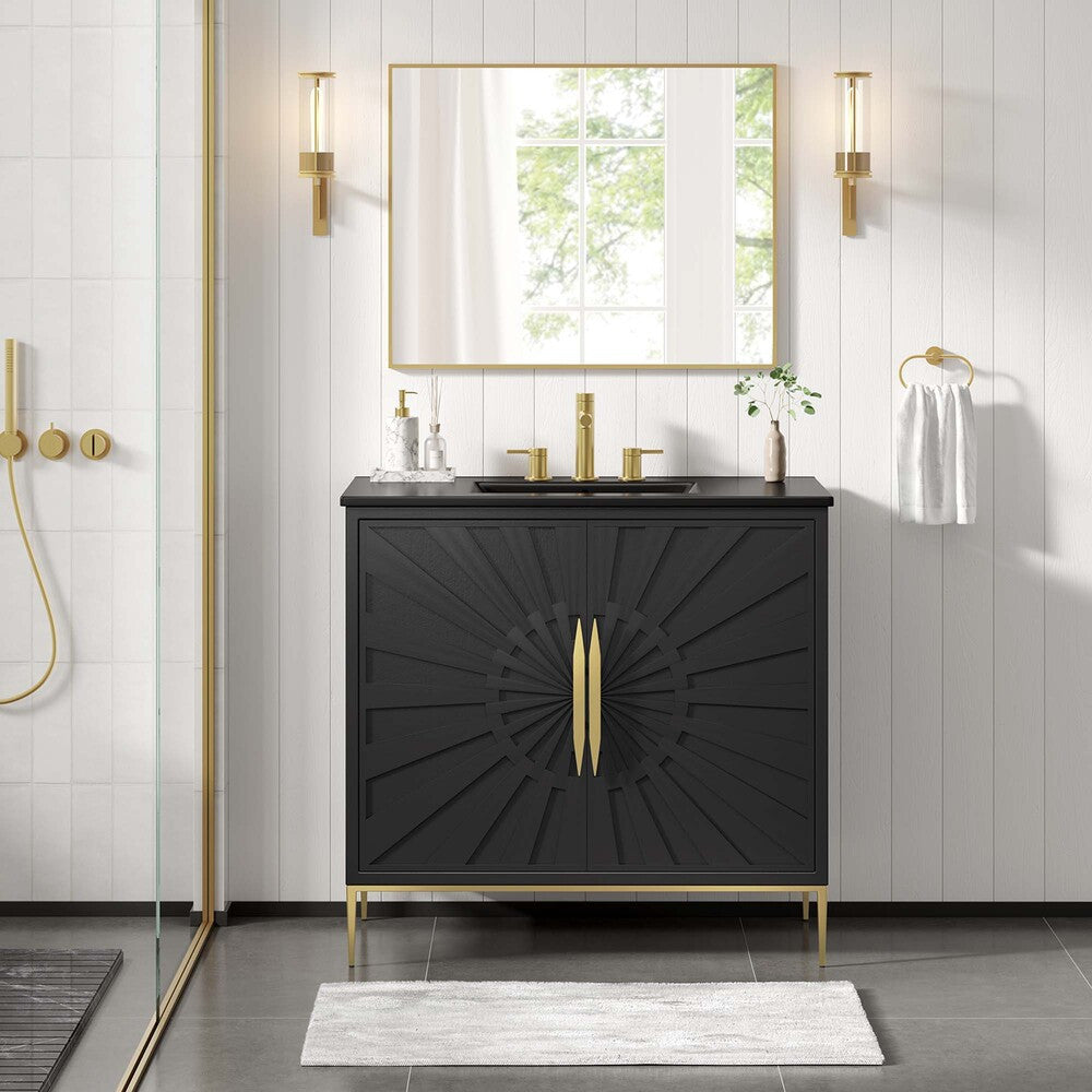 EEI-6299-BLK-BLK Awaken 36" Bathroom Vanity by Modway