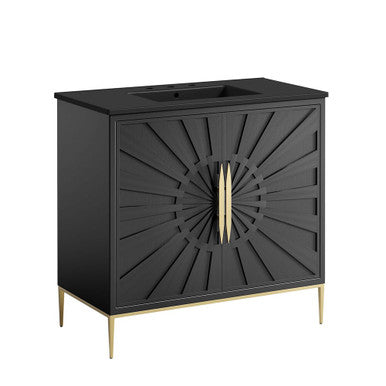 Modway EEI-6299-BLK-BLK Awaken 36" Bathroom Vanity Black Black
