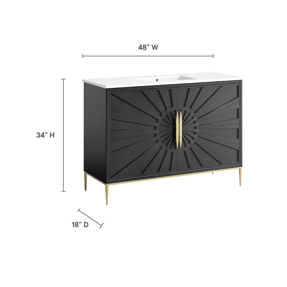 EEI-6301-WHI-BLK Awaken 48" Bathroom Vanity by Modway