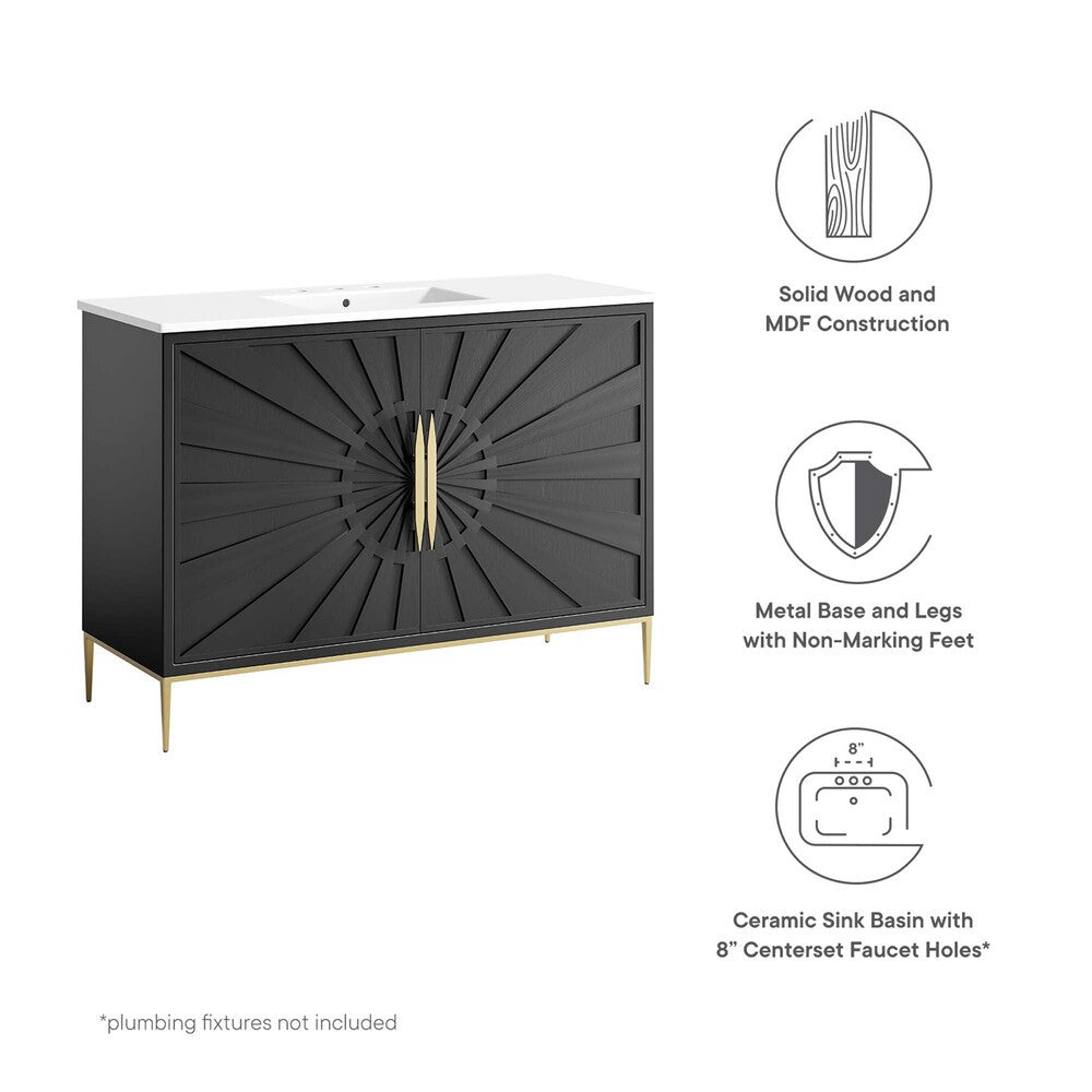 EEI-6301-WHI-BLK Awaken 48" Bathroom Vanity by Modway