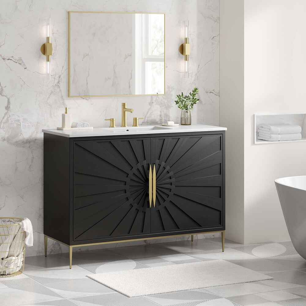 EEI-6301-WHI-BLK Awaken 48" Bathroom Vanity by Modway