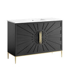 Modway EEI-6301-WHI-BLK Awaken 48" Bathroom Vanity White Black