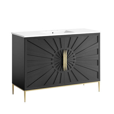 Modway EEI-6301-WHI-BLK Awaken 48" Bathroom Vanity White Black