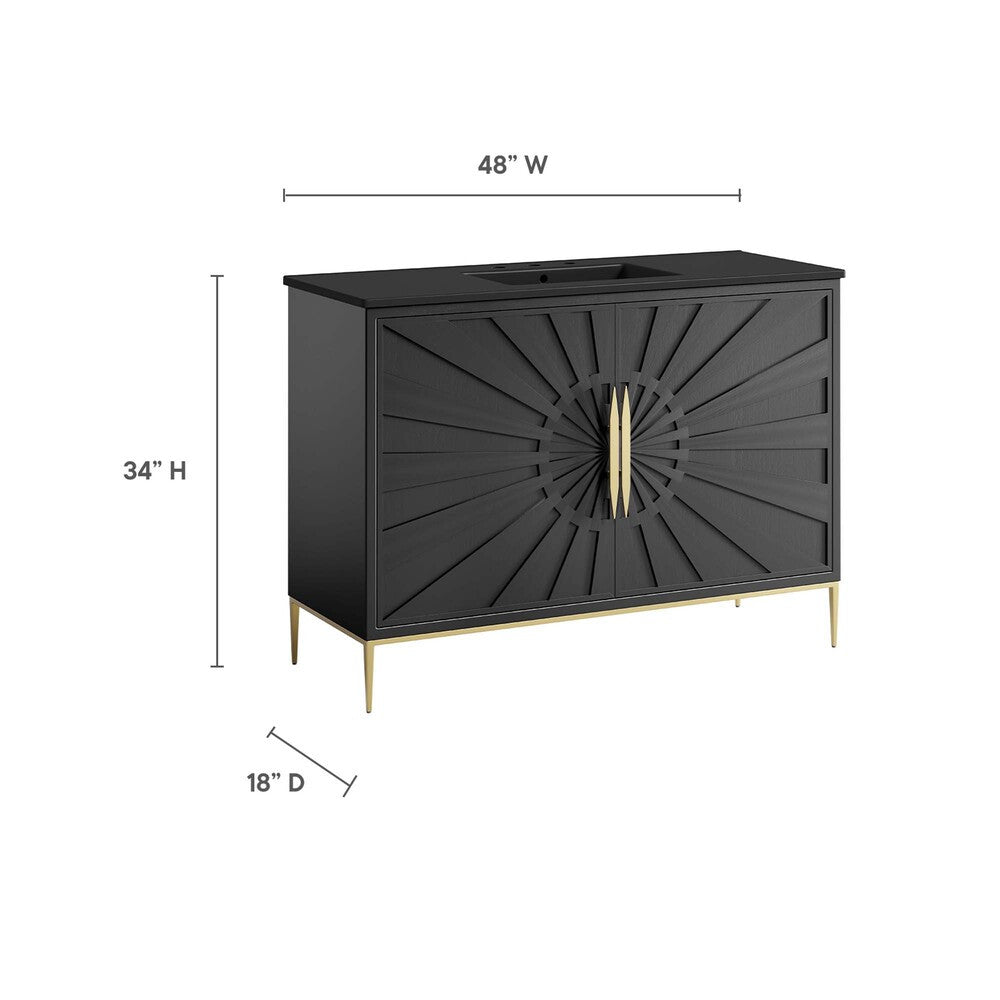 EEI-6303-BLK-BLK Awaken 48" Bathroom Vanity by Modway