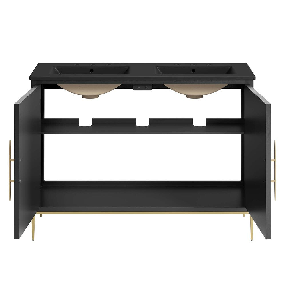 EEI-6307-BLK-BLK Awaken 48" Double Sink Bathroom Vanity by Modway