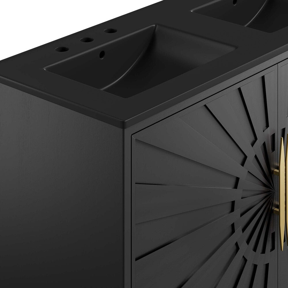 EEI-6307-BLK-BLK Awaken 48" Double Sink Bathroom Vanity by Modway