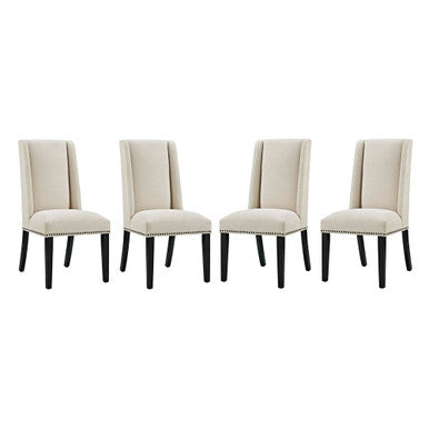 Modway EEI-3503-BEI Baron Fabric Dining Chair Set of 4 Beige