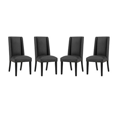 Modway EEI-3502-BLK Baron Vinyl Dining Chair Set of 4 Black