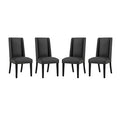 Modway EEI-3502-BLK Baron Vinyl Dining Chair Set of 4 Black