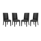 Modway EEI-3502-BLK Baron Vinyl Dining Chair Set of 4 Black