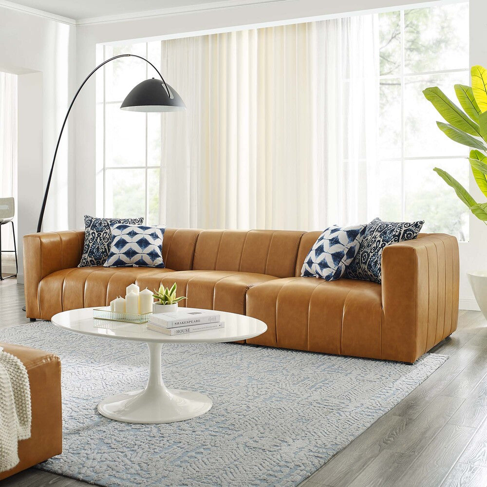 EEI-4515-TAN Bartlett 3-Piece Vegan Leather Sofa by Modway