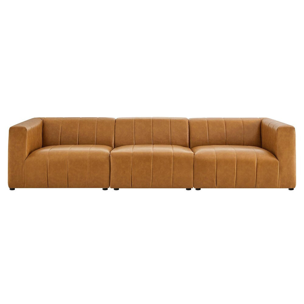 EEI-4515-TAN Bartlett 3-Piece Vegan Leather Sofa by Modway