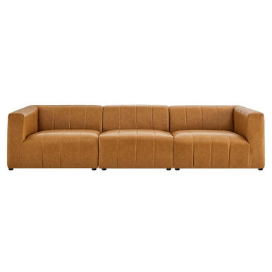 Modway EEI-4515-TAN Bartlett 3-Piece Vegan Leather Sofa Tan