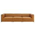 Modway EEI-4515-TAN Bartlett 3-Piece Vegan Leather Sofa Tan