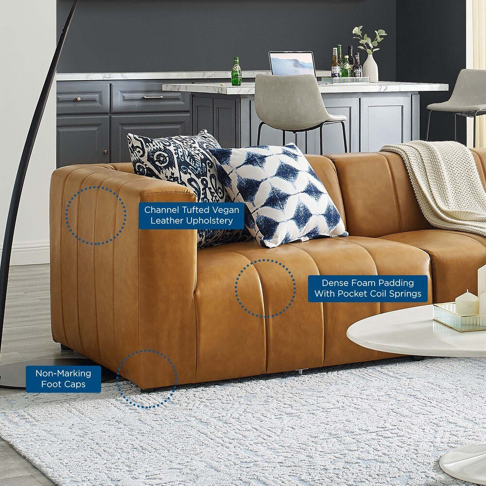 EEI-4519-TAN Bartlett 4-Piece Vegan Leather Sectional Sofa by Modway