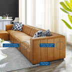EEI-4521-TAN Bartlett 5-Piece Vegan Leather Sectional Sofa by Modway