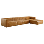 Modway EEI-4521-TAN Bartlett 5-Piece Vegan Leather Sectional Sofa Tan